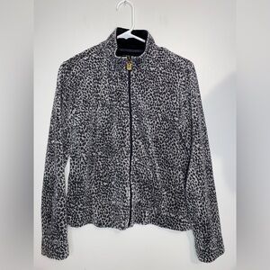 Oleg Cassini Sport Black‎ and Gray Teddy track Jacket